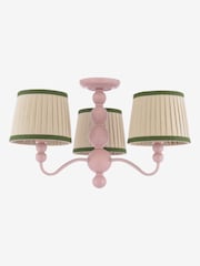 Joules Pink Harewood 3 Light Semi Flush Ceiling Light - Image 4 of 6