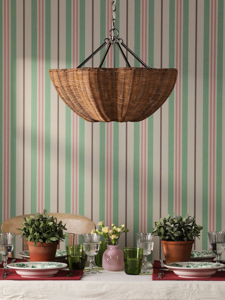 Joules Brown Braywick 3 Light Rattan Flush Ceiling Light - Image 2 of 6 Joules Brown Braywick 3 Light Rattan Flush Ceiling Light - Image 2 of 6