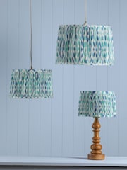 Joules Blue Folly Pleated Cotton Easyfit Lamp Shade - Image 2 of 7