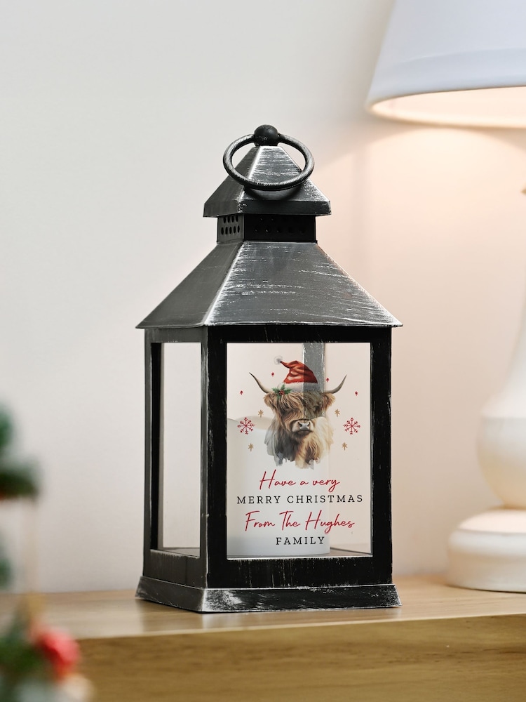 PMC Personalised Highland Cow Christmas LED Lantern - Image 3 of 3 PMC Personalised Highland Cow Christmas LED Lantern - Image 3 of 3