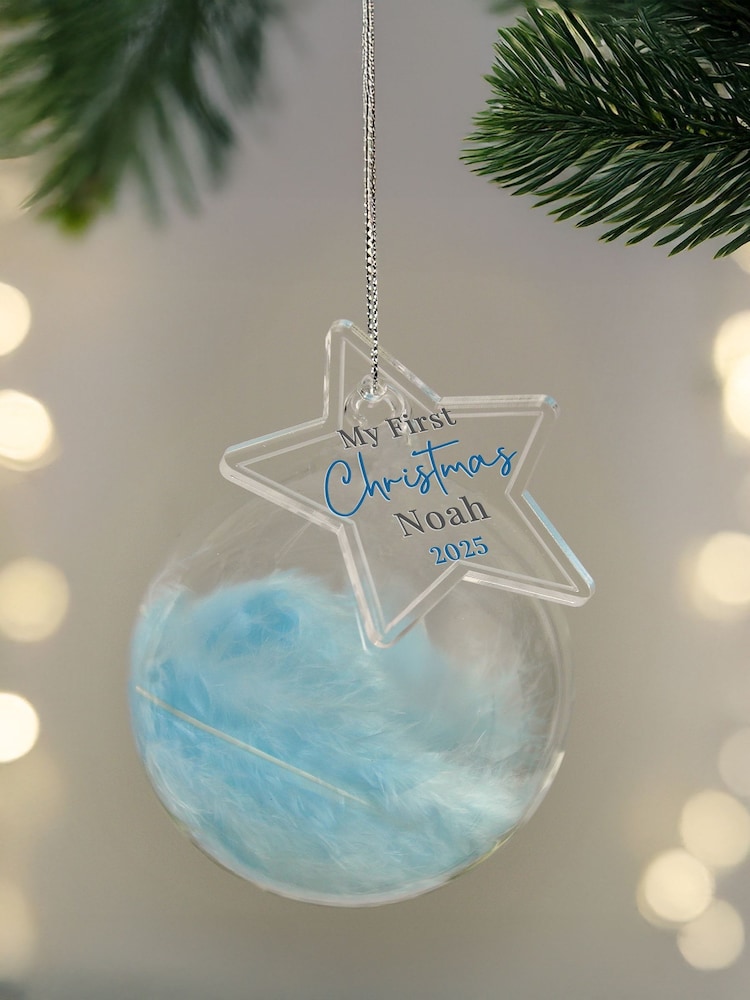 PMC Personalised My 1st Christmas Feather Bauble - Image 3 of 3 PMC Personalised My 1st Christmas Feather Bauble - Image 3 of 3