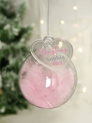 PMC Personalised My 1st Christmas Feather Bauble - Image 1 of 3
