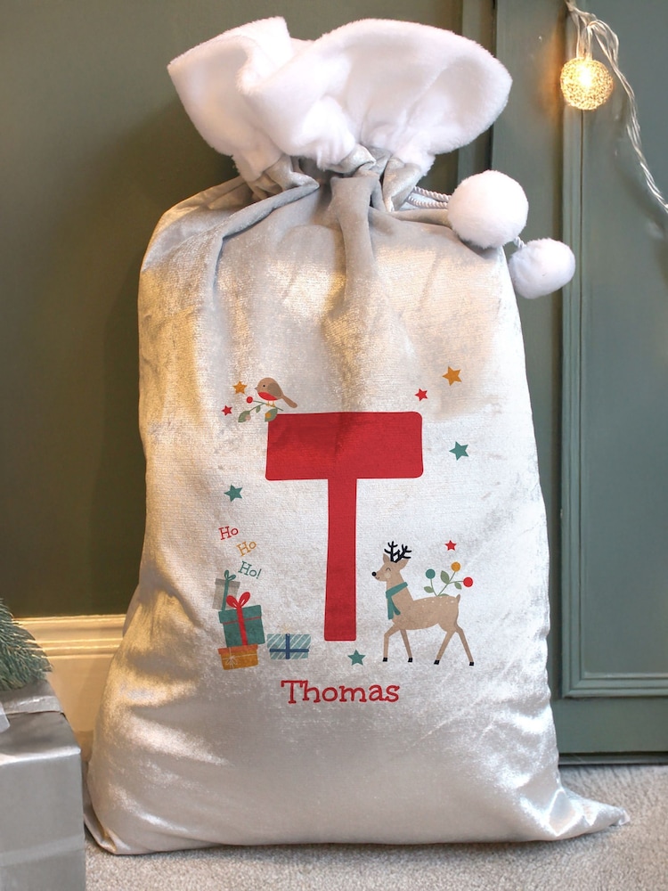 PMC Personalised Initial Reindeer Christmas Sack - Image 1 of 3 PMC Personalised Initial Reindeer Christmas Sack - Image 1 of 3