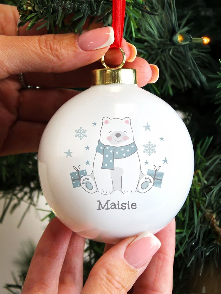 PMC Personalised Polar Bear Christmas Bauble - Image 2 of 3 PMC Personalised Polar Bear Christmas Bauble - Image 2 of 3
