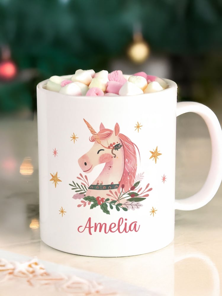 PMC Personalised Unicorn Christmas Plastic Mug - Image 2 of 3 PMC Personalised Unicorn Christmas Plastic Mug - Image 2 of 3