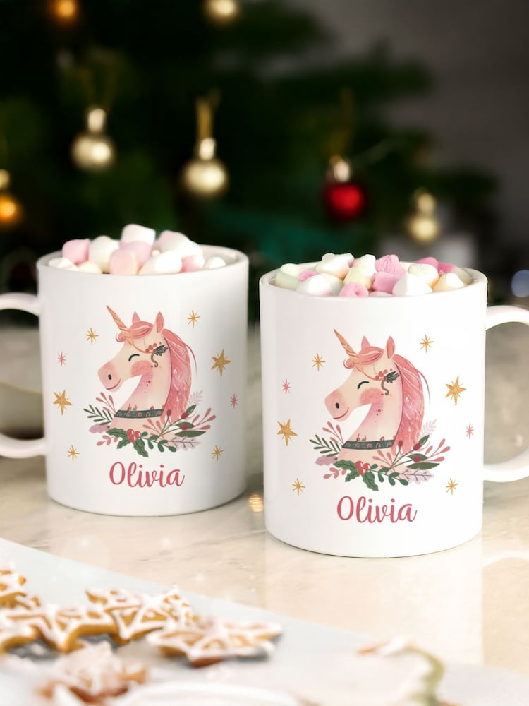 PMC Personalised Unicorn Christmas Plastic Mug - Image 3 of 3 PMC Personalised Unicorn Christmas Plastic Mug - Image 3 of 3