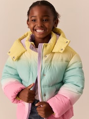 Little Bird by Jools Oliver Rainbow Ombre Padded Coat - Image 2 of 11