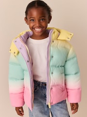 Little Bird by Jools Oliver Rainbow Ombre Padded Coat - Image 3 of 11