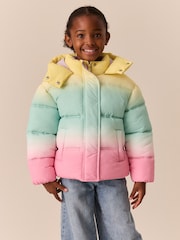 Little Bird by Jools Oliver Rainbow Ombre Padded Coat - Image 4 of 11