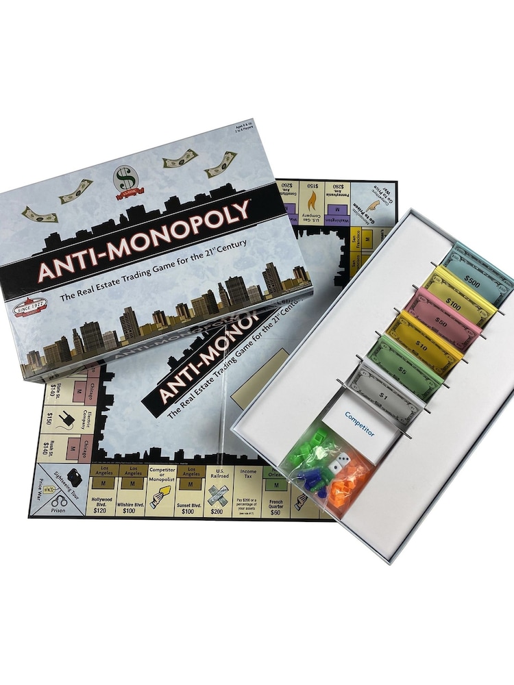 University Games Grey Anti Monopoly Board Game - Image 2 of 3 University Games Grey Anti Monopoly Board Game - Image 2 of 3