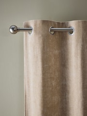 Natural Loxley Chenille Eyelet Lined Curtains - Image 1 of 5