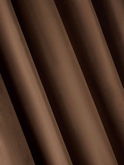 Brown Chocolate Matte Velvet Blackout/Thermal Eyelet Curtains - Image 4 of 5