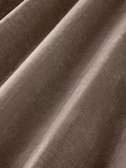 Mink Brown Fine Chenille Blackout/Thermal Eyelet Curtains - Image 4 of 5