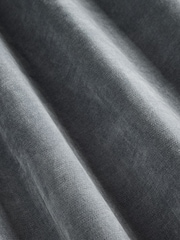 Blue Fine Chenille Blackout/Thermal Eyelet Curtains - Image 4 of 5