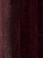 Burgundy Red Blackout/Thermal Plush Chenille Eyelet Curtains - Image 5 of 5