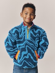 Little Bird Blue Waves Borg Fleece - Image 2 of 9