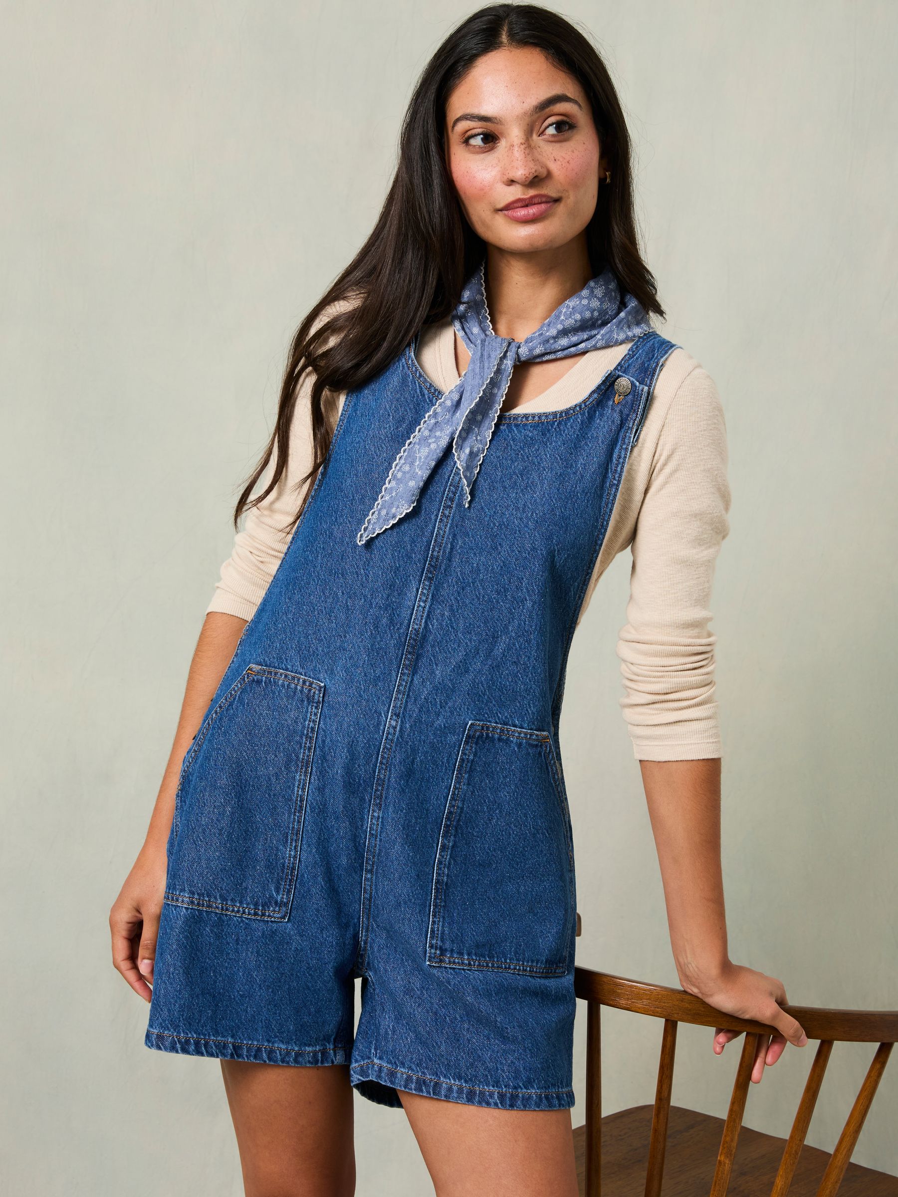 Buy FatFace Raffles Denim Short Dungaree from Next USA