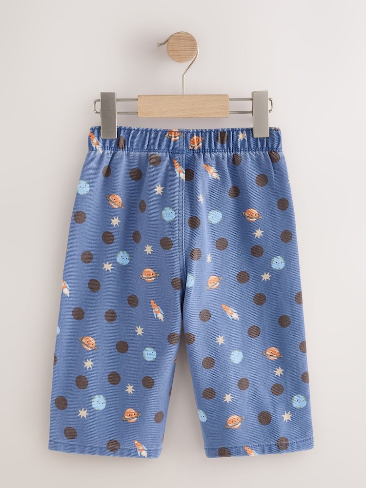Blue Space Pull On Wide Trousers (3mths-7yrs) - Image 2 of 4