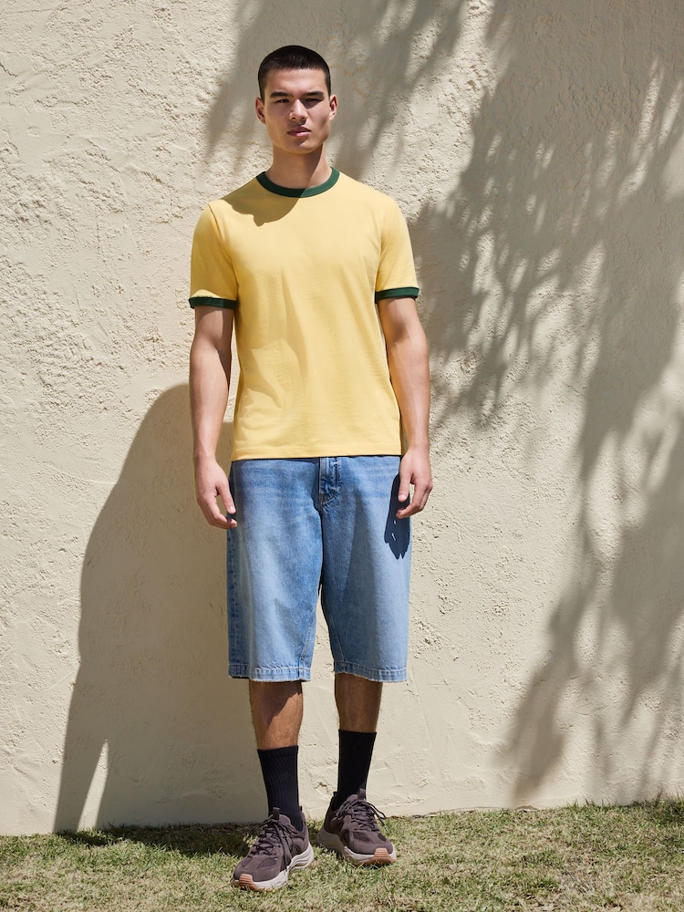 Yellow Slim Fit Ringer T-Shirt - Image 2 of 7