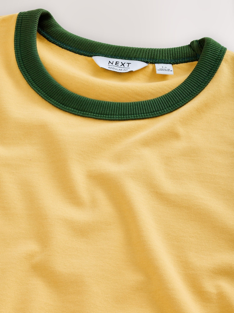 Yellow Slim Fit Ringer T-Shirt - Image 7 of 7