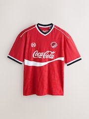 Red Coca Cola License Football T-Shirt - Image 1 of 3