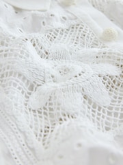 White N. Premium Crochet Patchwork Short Sleeve Shirt - Image 7 of 7