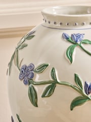 Nina Campbell Floral Forget Me Not Embossed Vase - Image 3 of 5