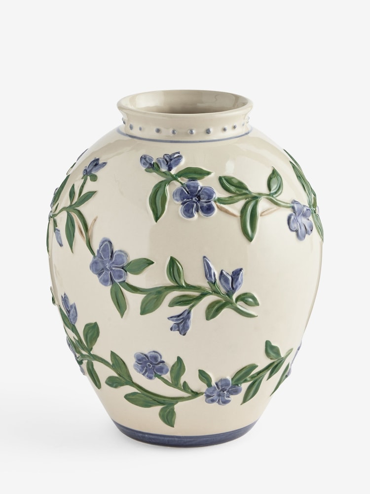 Nina Campbell Floral Forget Me Not Embossed Vase - Image 5 of 5 Nina Campbell Floral Forget Me Not Embossed Vase - Image 5 of 5