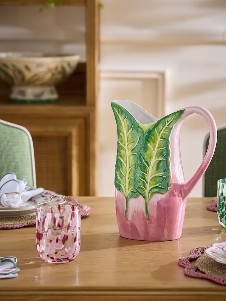 Nina Campbell Green Swiss Chard Hand Painted Vase - Image 2 of 6 Nina Campbell Green Swiss Chard Hand Painted Vase - Image 2 of 6
