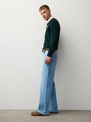 Light Blue Denim Relaxed Fit Belted Jeans - Image 2 of 11