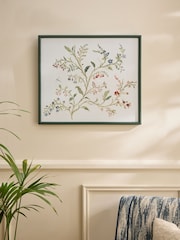 Nina Campbell Green Blakehill Meadow Embroidered Wall Art - Image 1 of 6