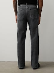 Grey Denim Relaxed Fit Belted Jeans - Image 4 of 10