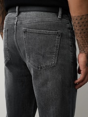 Grey Denim Relaxed Fit Belted Jeans - Image 5 of 10