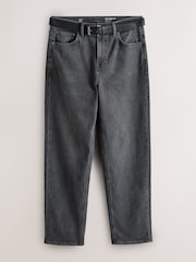 Grey Denim Relaxed Fit Belted Jeans - Image 7 of 10