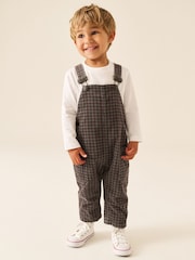 Red/Green Gingham Regular Fit Corduroy Dungarees (3mths-7yrs) - Image 1 of 9