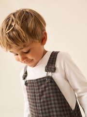 Red/Green Gingham Regular Fit Corduroy Dungarees (3mths-7yrs) - Image 4 of 9