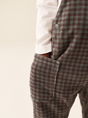 Red/Green Gingham Regular Fit Corduroy Dungarees (3mths-7yrs) - Image 5 of 9
