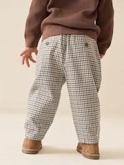 Blue Neutral Check Loose Fit Cosy Smart Trousers (3mths-7yrs) - Image 3 of 8