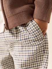 Blue Neutral Check Loose Fit Cosy Smart Trousers (3mths-7yrs) - Image 4 of 8