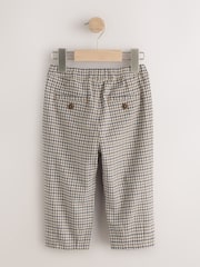 Blue Neutral Check Loose Fit Cosy Smart Trousers (3mths-7yrs) - Image 6 of 8
