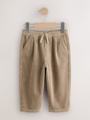 Blue/Stone Textured Corduroy Trousers 2 Pack (3mths-7yrs) - Image 2 of 7