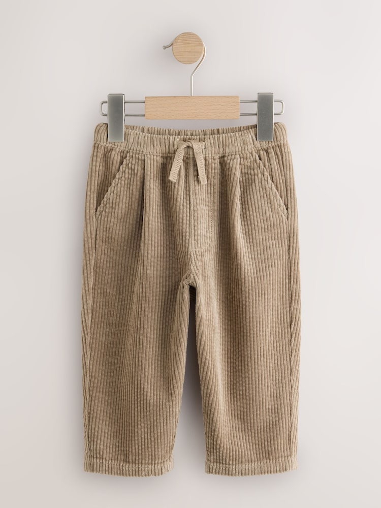 Blue/Stone Textured Corduroy Trousers 2 Pack (3mths-7yrs) - Image 2 of 7
