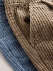 Blue/Stone Textured Corduroy Trousers 2 Pack (3mths-7yrs) - Image 7 of 7