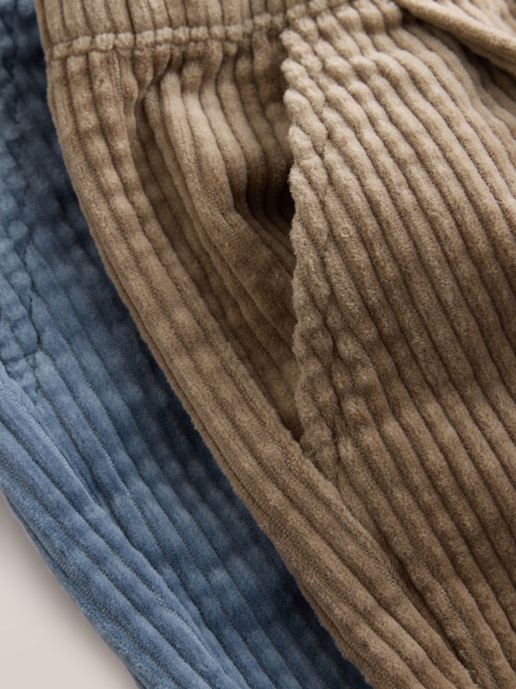 Blue/Stone Textured Corduroy Trousers 2 Pack (3mths-7yrs) - Image 7 of 7