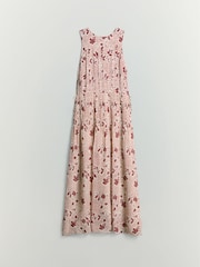 BHOEM Floral Print Sleeveless White/Burgundy Midi Dress - Image 7 of 7