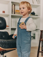 Srednje plava - Textured Corduroy Dungarees (3mths-7yrs) - Slika 1 od 3