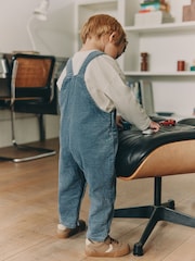 Srednje plava - Textured Corduroy Dungarees (3mths-7yrs) - Slika 2 od 3