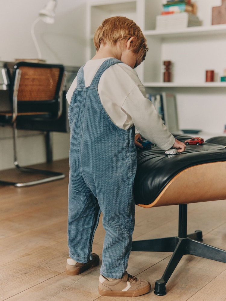 Srednje plava - Textured Corduroy Dungarees (3mths-7yrs) - Slika 2 od 3