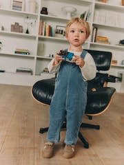 Srednje plava - Textured Corduroy Dungarees (3mths-7yrs) - Slika 3 od 3