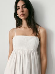 BHOEM Midi Romantic Strappy White Dress - Image 2 of 5